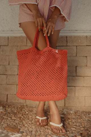 Red Macrame Bag