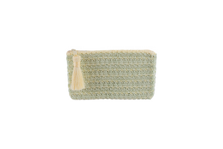 Yellow & Green Nylon Crochet clutch.